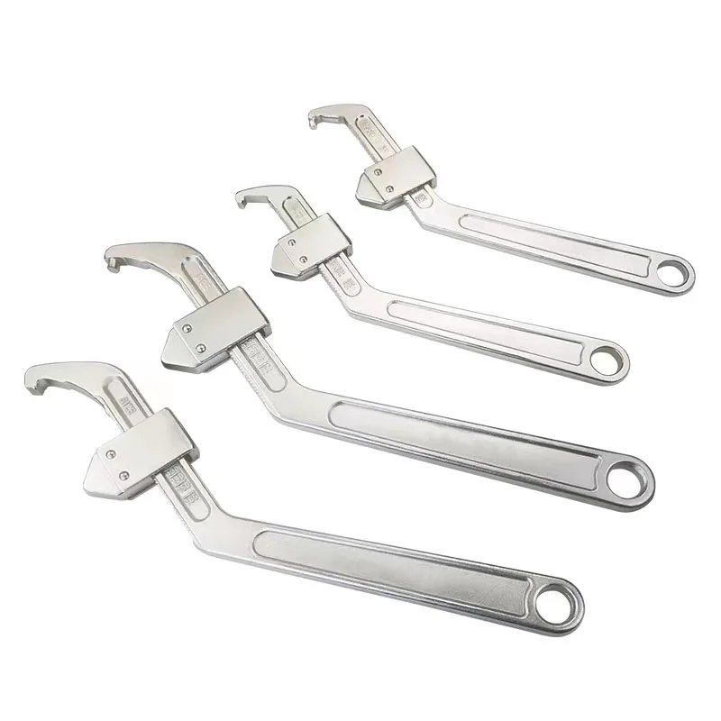 Adjustable Spanner Hook Wrench Adjustable Round Square Head C Shape Chrome  Vanadium Screw Nuts Bolts Driver Hand Tools