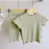 2025 Summer New Girls Home Clothes Costume Short-sleeved Floral Suit Baby Two-piece Set Korean Version Pajamas Homewear Suit 4