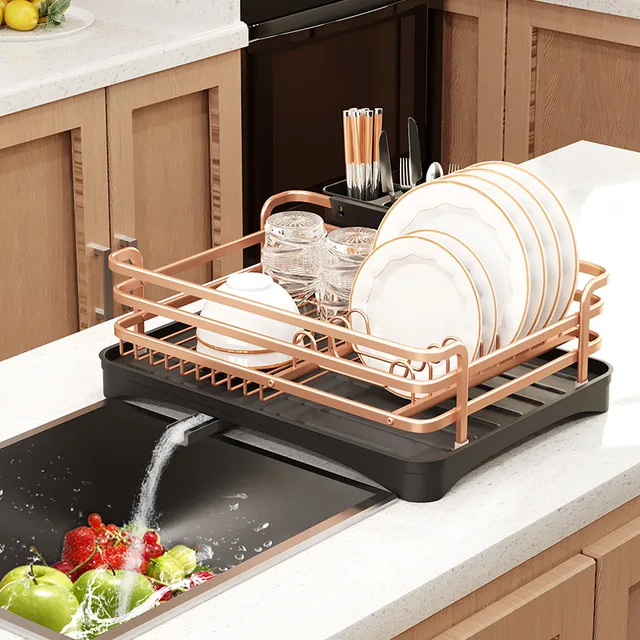Sink Side Drying Rack Aluminum Kitchen Dish Drying Rack,Sink Drain