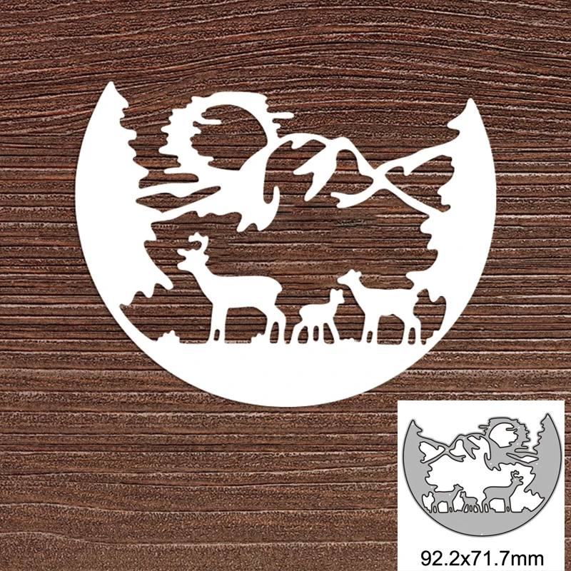 

Elk in the Forest Metal Cutting Dies For DIY Scrapbooking Album Paper Cards Decorative Crafts Embossing Die Cuts 2022 New