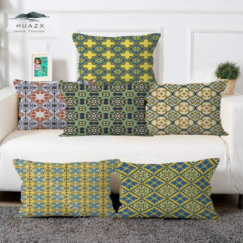 

European Retro Style Pillow Case Peach Skin Cushion Cover Backrest Chair Pillowcase Pillowcases Decorative Sofa Cushions Covers