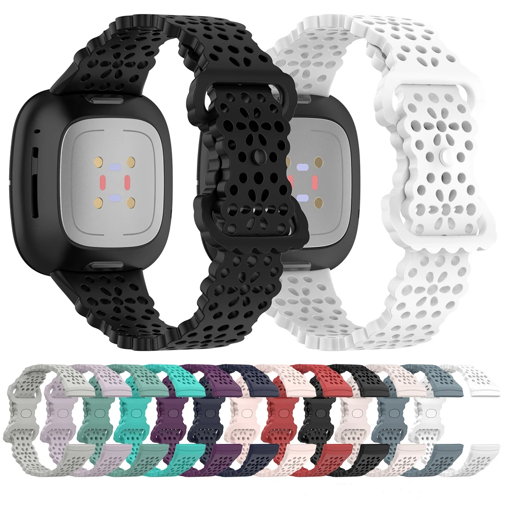 

Ремешок для часов Fitbit Versa 4 3 Sense 2 1, силиконовый регулируемый браслет с ремешком, аксессуары для умных часов Versa3/4 Sense/2