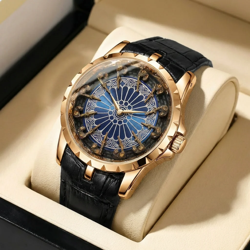 Retro Style Men's Quartz Watch with Large Dial and Practical Belt