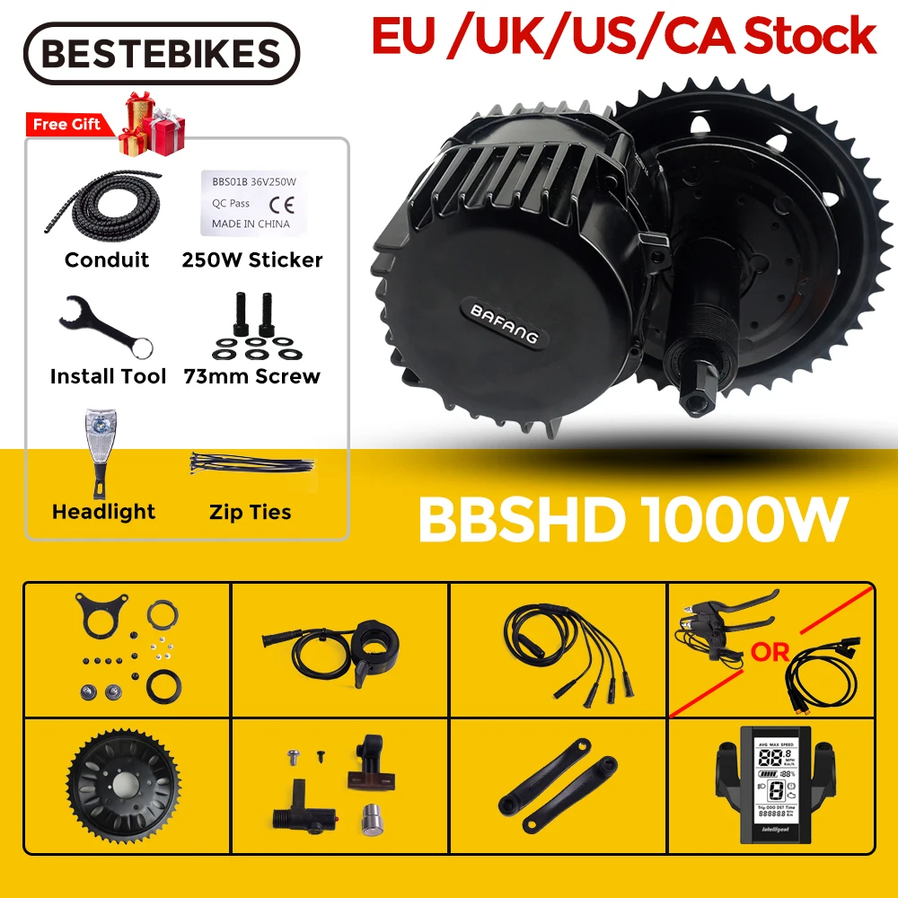 

Bafang 1000W Motor BBSHD BBS03 48V 52V 1000W Mid Drive Motor 8fun Electric Bike Ebike E-Bike Conversion Kit Engine For Bicycle