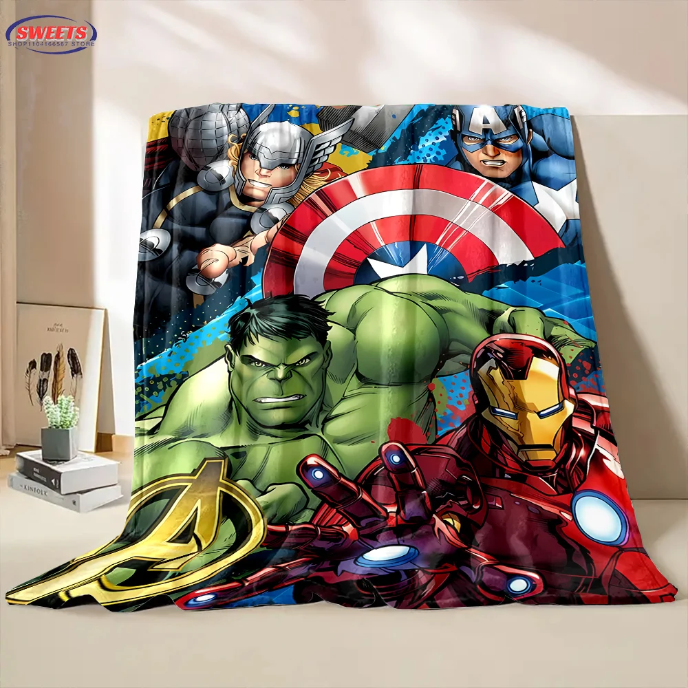 6 Size Marvel Avengers Blanket Sofa Bed Cover Four Season Soft Fluffy Quilt Blanket Flannel Throw Outdoor Leisure Nap Trip Gifts 5