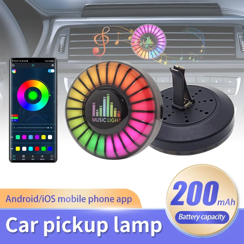 

Новинка, 256 цветов, опция, управление через приложение, 24 светодиода, автомобильный музыкальный ритм, освежитель воздуха для автомобильного выхода, освежитель интерьера, музыкальная окружающая лампа