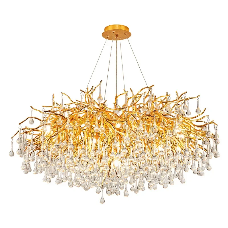 Modern Luxury Crystal Chandelier Living Room Decoration LED Chandeliers Lighting Villa Water Drop Pendant Lamp led chandelier,ceiling chandelier