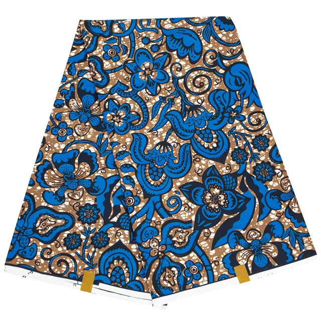 Most Popular African Real Wax Fabric Cotton Nigeria Style High Quality Ankara Golden Gold Print Wax Pagne For Party Dress