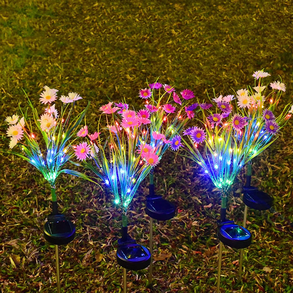 

Solar Garden Lights Solar Simulation Flower Daisy Lawn Lamp Solar Lights Outdoor Waterproof Landscape Light Holiday Decoration