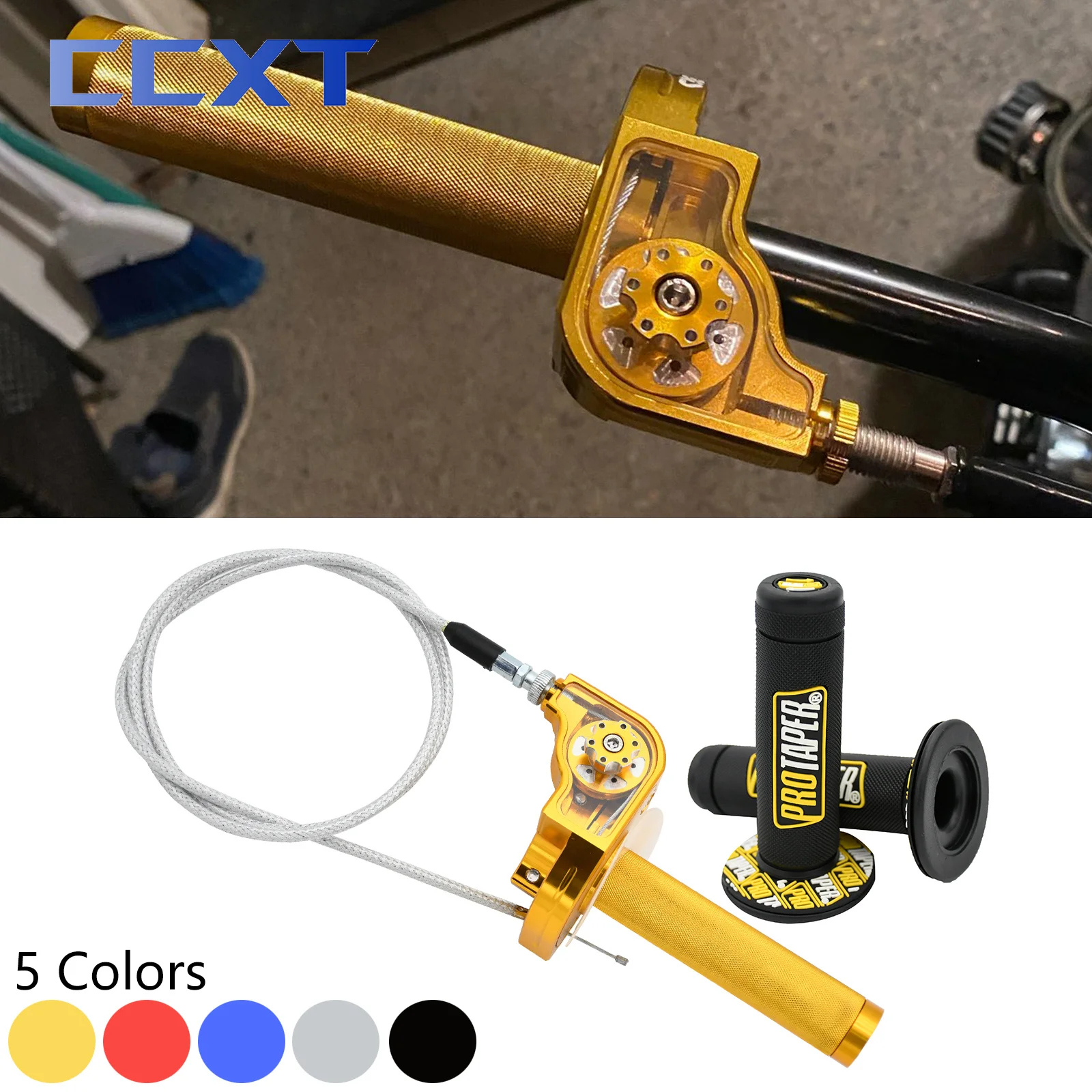 22Mm Universale M10 * 1.5 Cnc Alluminio Regolabile Acceleratore Acceleratore Twist Grips Manubri Per Moto Ciclomotore Scooter Bike Atv