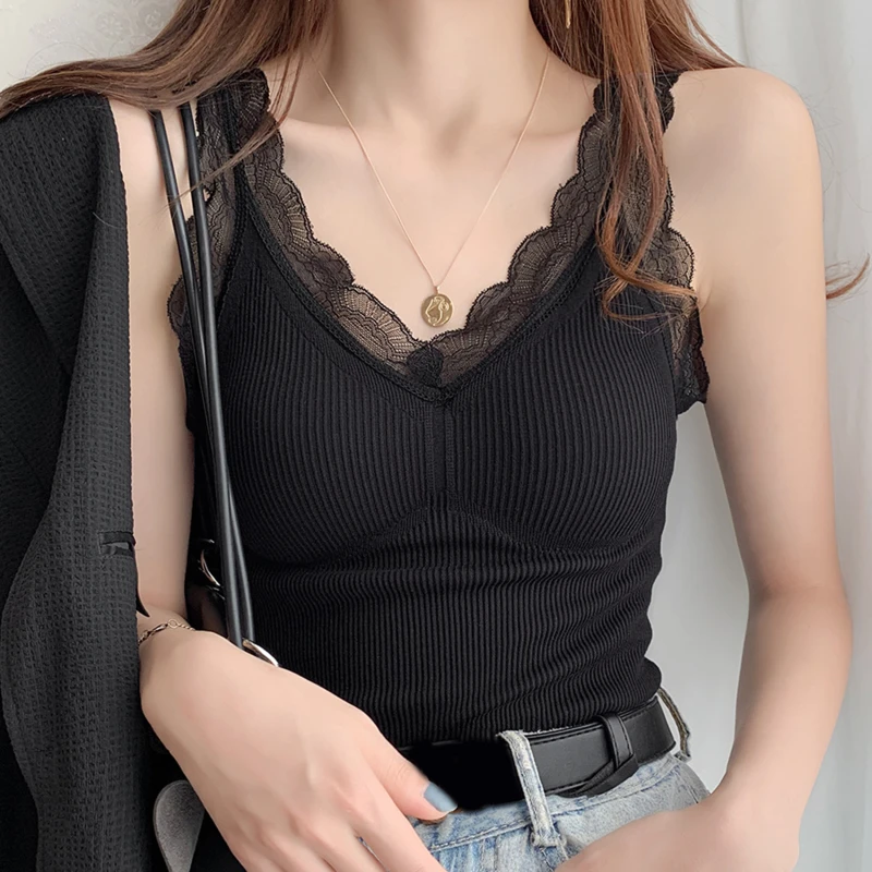 Women Winter Slim Cozy Thermal Underwear Camisole Warm Sling Vest Undershirt Intimate Lace Thermo Lingerie Bottoming Vest