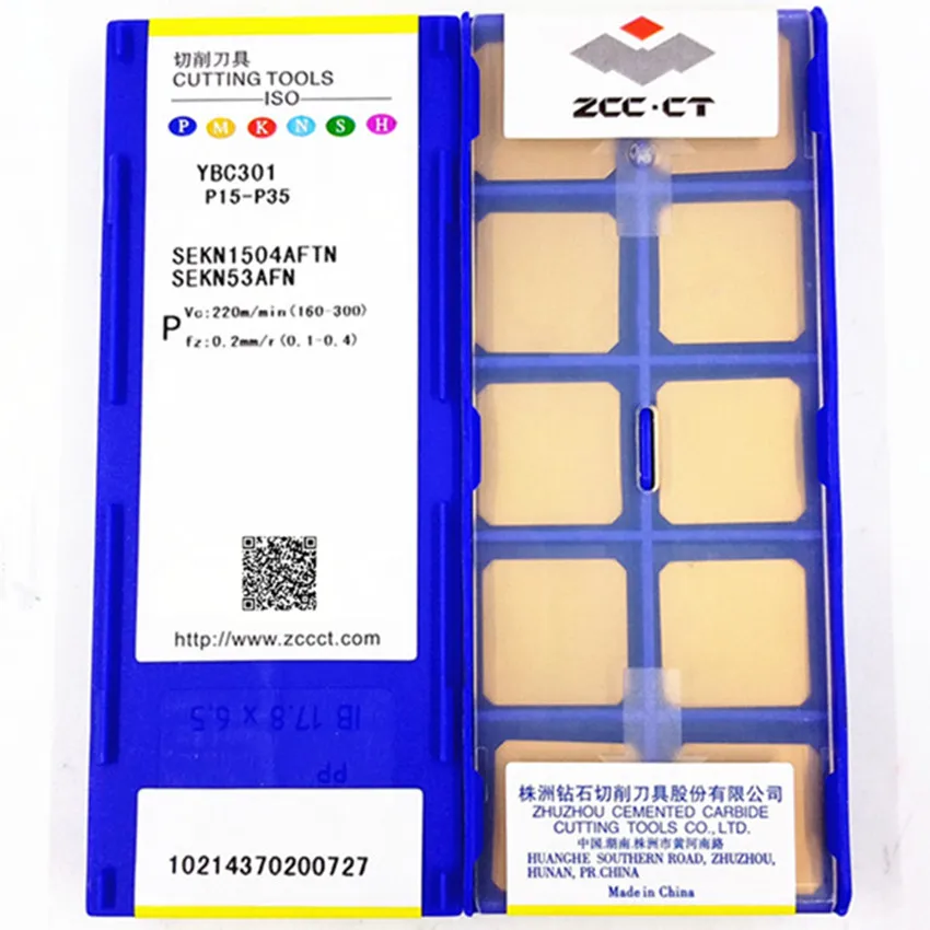 

ZCC.CT SEKN1504AFTN YB9320/SEKN1504AFTN YBC301/SEKN1504AFTN YBC302/SEKN1504AFTN YD201 SEKN1504 CNC CARBIDE INSERTS 10PCS/BOX