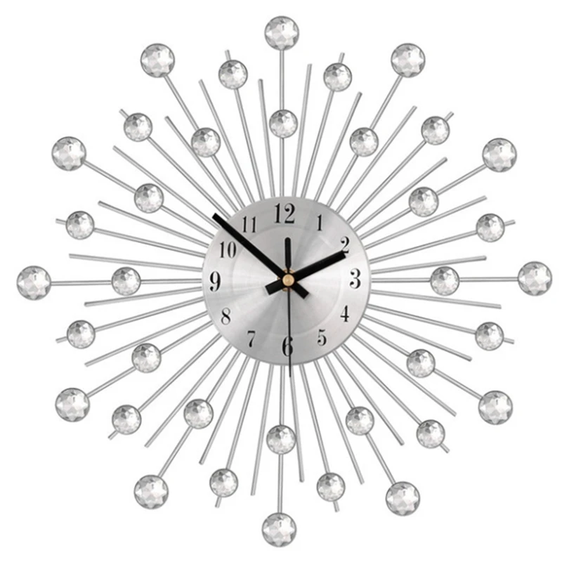 

Silver Tone Modern Wall Clock For Living Room Creative European Style Decor Wall Decor For Living Room Bedroom