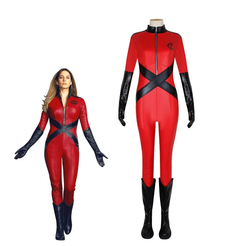 

Movie The Umbrella Academy Cosplay Costumes Sparrow College Red Combat Uniform Jumpsuits Onesie Bodysuit One-pieces Halloween