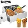 Commercial 20L Electric Deep Fryer Double Thickened Stainless steel Oil Tank Detachable Thermostatic Temperature adjustable EU 1