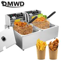 Commercial 20L Electric Deep Fryer Double Thickened Stainless steel Oil Tank Detachable Thermostatic Temperature adjustable EU 1