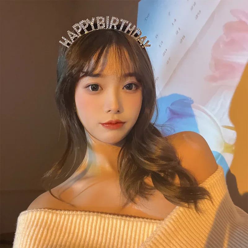 Happy Birthday European American Birthday Party Decoration Headgear Headband Female Letters Happy Headband Women Girls