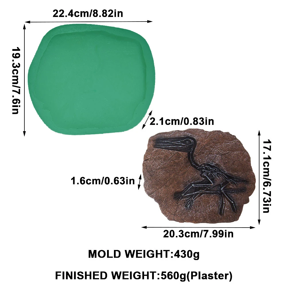 Pterosaurier-Fossilien Silikonform DIY Handgemachte Bastelarbeiten Heimdekoration Werkzeuge Handbemalte Gips-Keramik-Backform Epoxidharz-Gießform – Detail 12