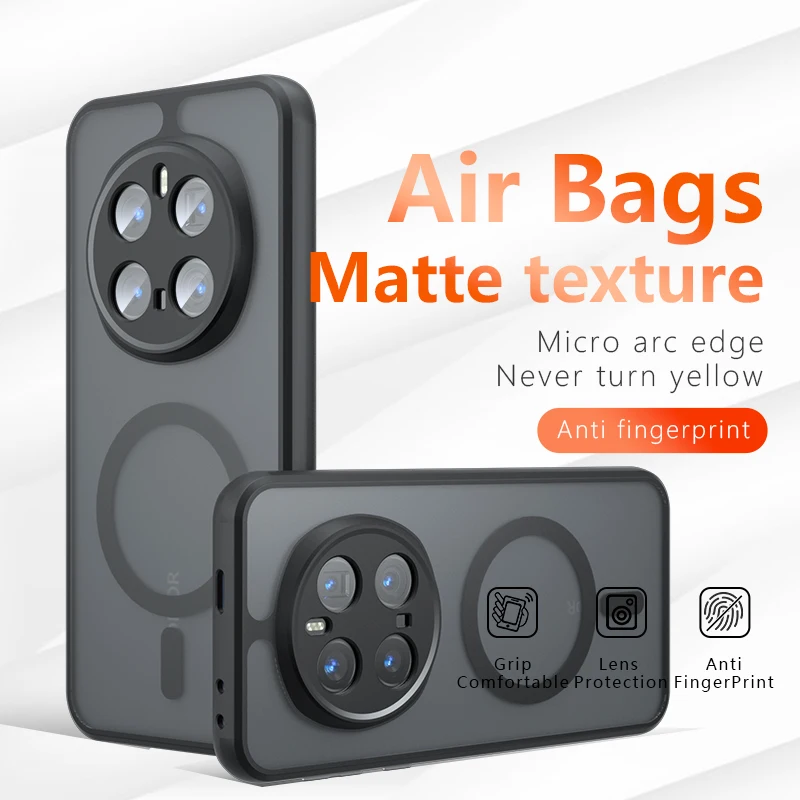 Magsafe Matte Acrylic Shockproof Phone Case with Hard Bumper and Magnetic Cover
