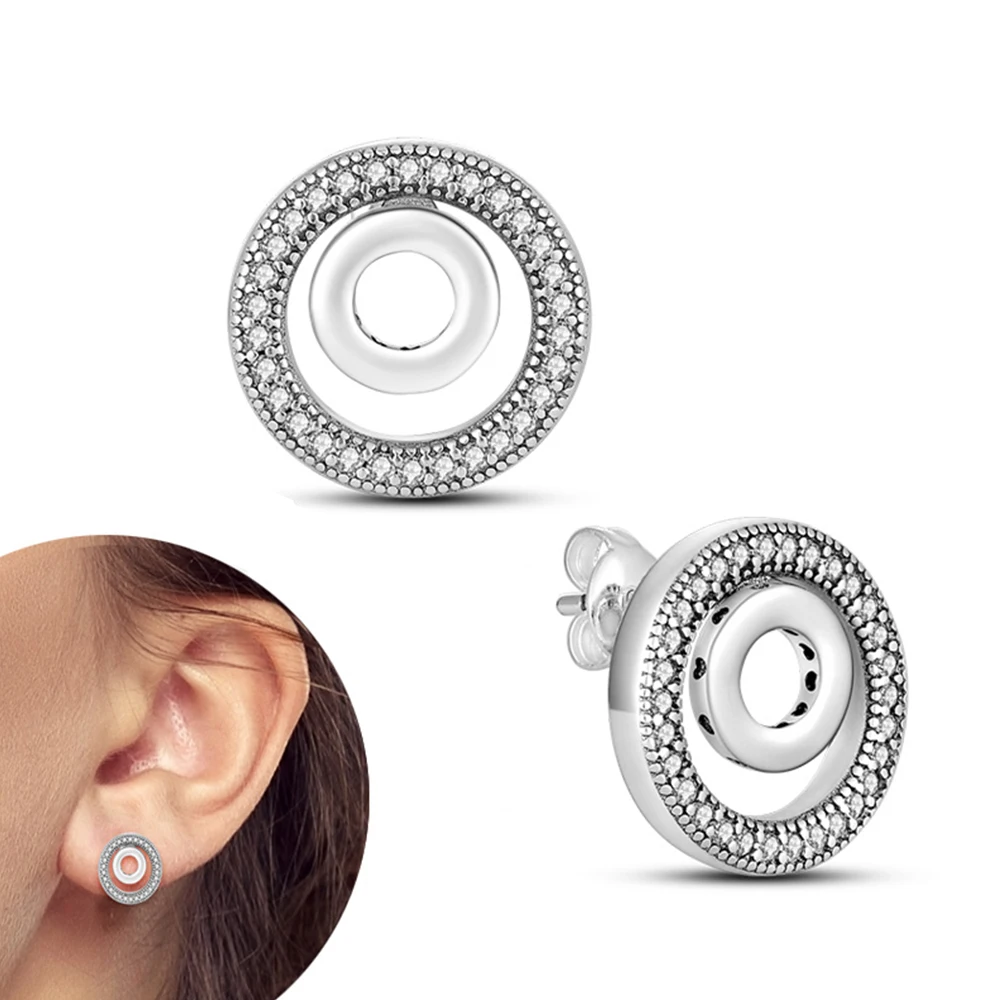 アクセサリー sho.ya Stud Hoop Earring for Woman Original Silver Plated Earring