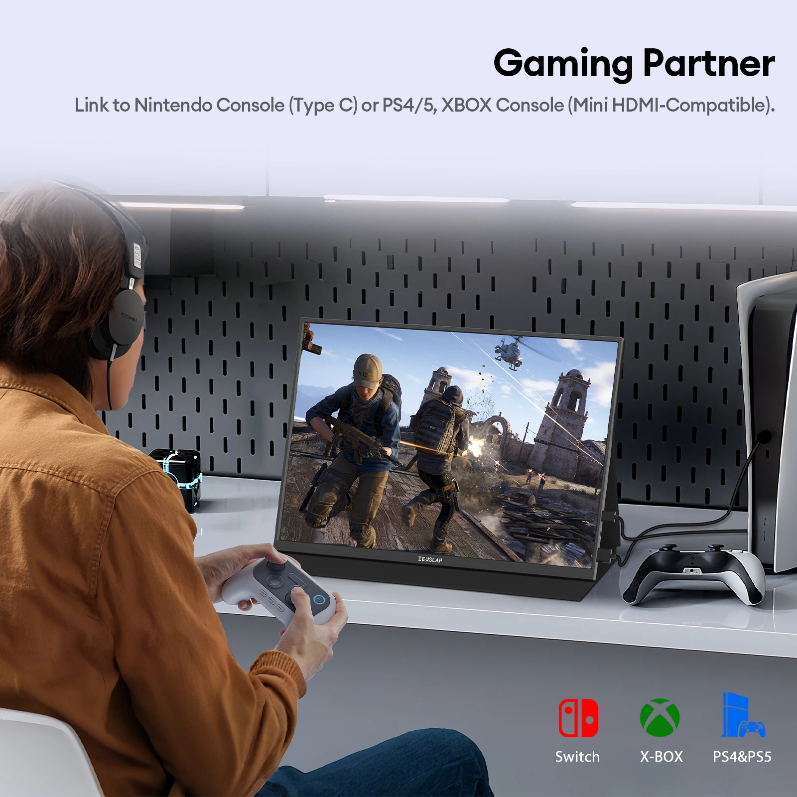 شاشة ZEUSLAP مقاس 16 بوصة تعمل باللمس محمولة 100%...