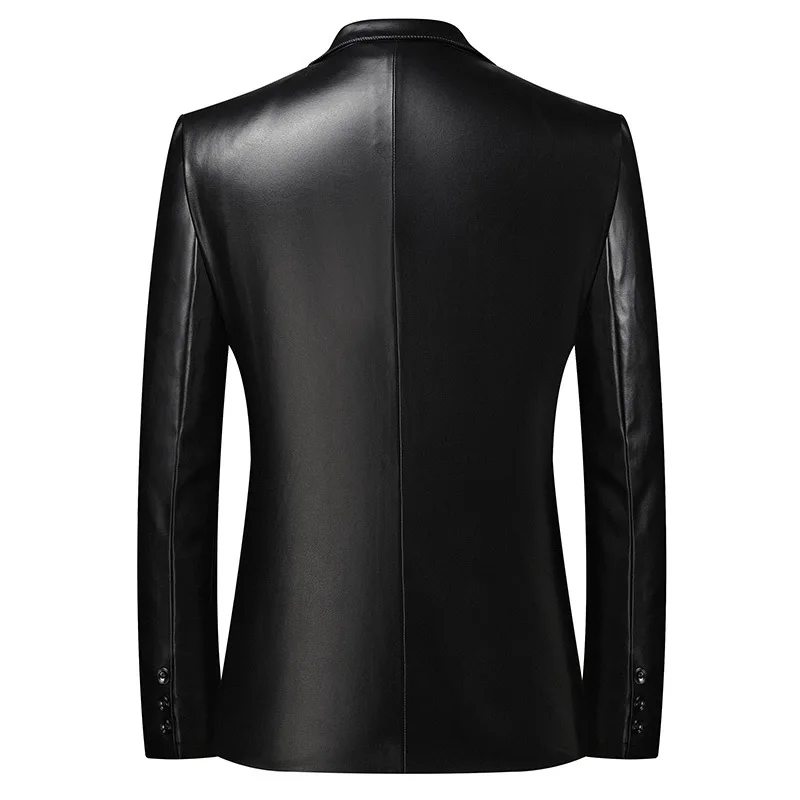 Plus Size 6XL 7XL 8XL Men's Leather Suit Jacket 2023 Autumn New Classic Black Business Casual Loose Pu Coats Male Brand 2