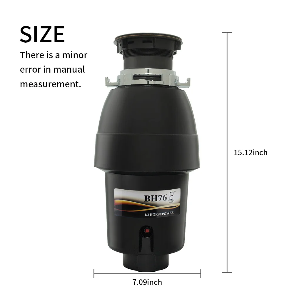 BoneHammer Food Waste Disposer 1/2HP Garbage Disposal, 48 OFF