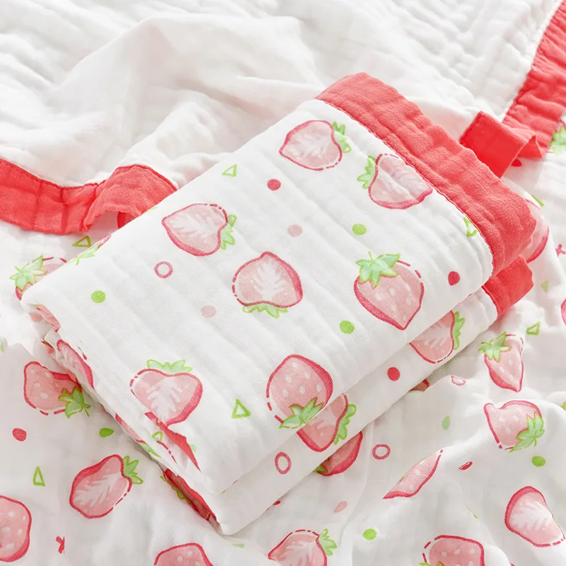 6 Layers Baby Blanket Children Muslin Cotton Blanket Swaddle Newborn Cover Sleeping Bedding Kids Swaddling 150*120 CM