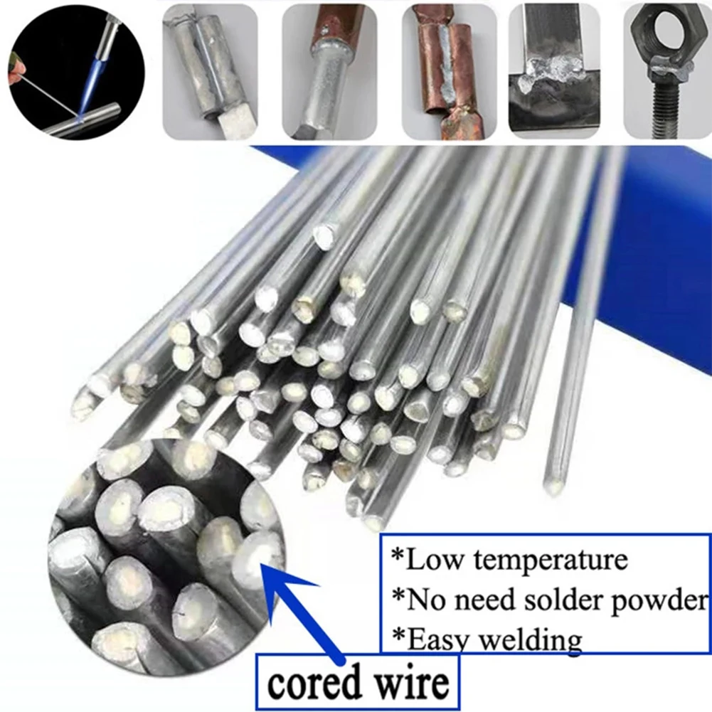 10Pcs 1.6/2.0mm Diameter Low Temperature Easy Melt Aluminum Welding Rods Flux Cored Wire For Welding Tools Accessories 500mm