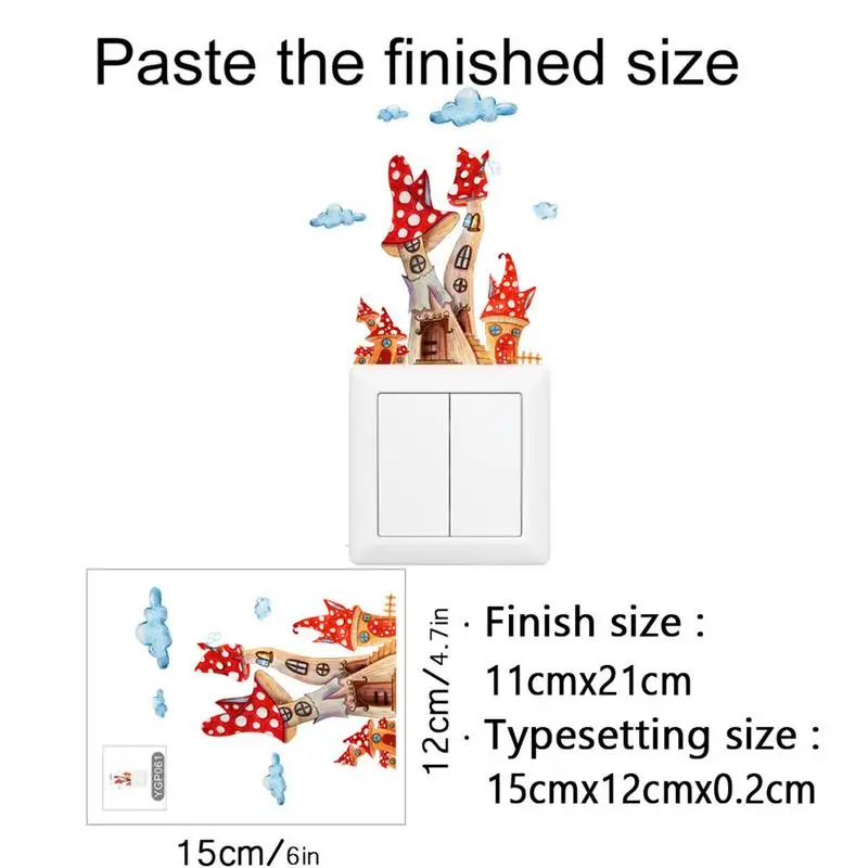 Glow In The Dark Stickers For Wall Glowing Fairy Wall Stickers Fairy Beauty Glow Mushroom Decals Soft Light Cartoon For Girls