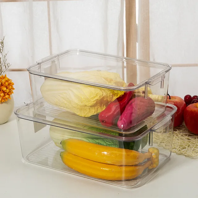 Rangement Frigo, Rangement Refrigérateur, Empilable Panier Frigo, Panier de  Rangement och Plastique pour Collecte de Cuisine à Domicile (Lot Sunmostar  2254