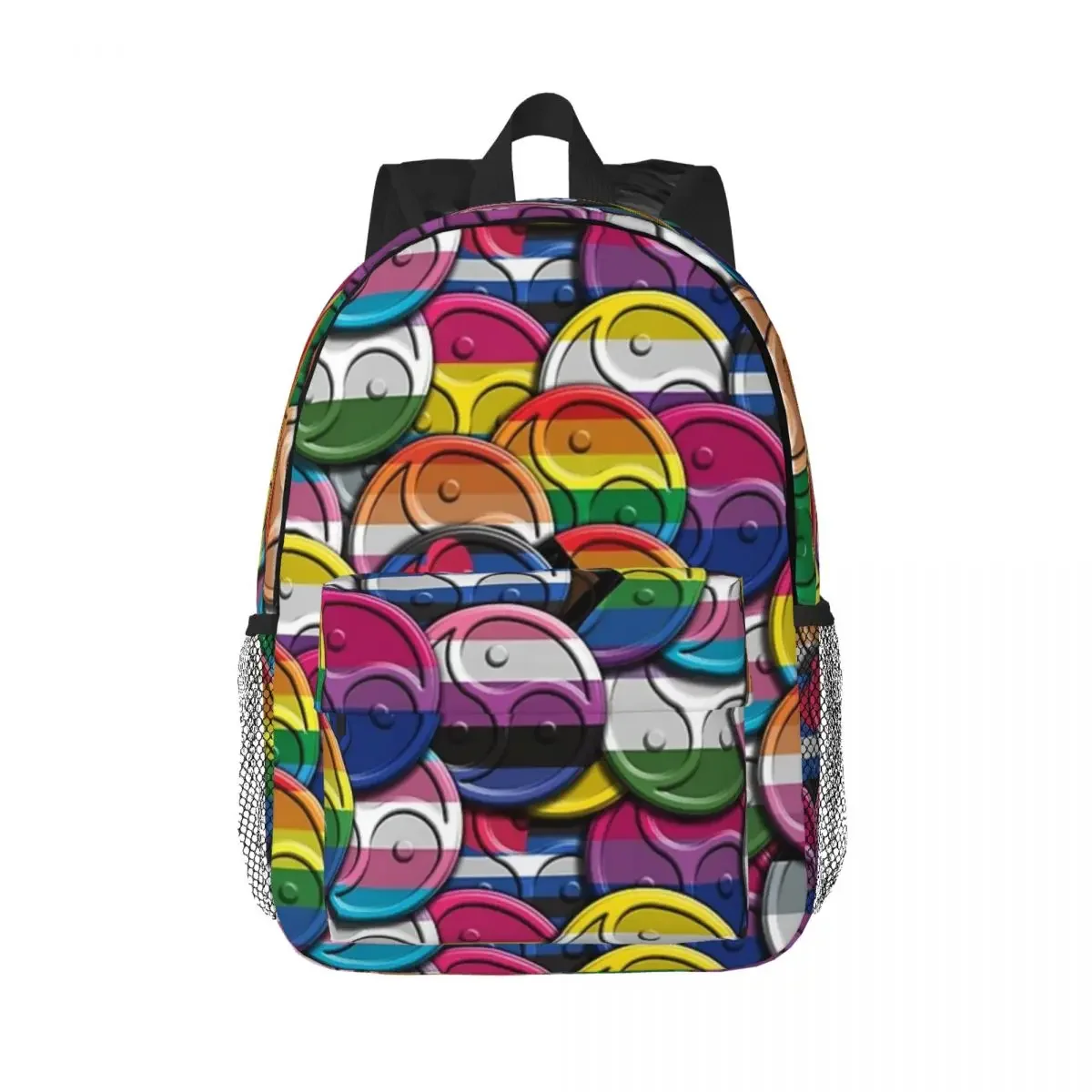 

LGBTQIA Plus Pride Flags In Triskelions Shapes Backpack Teenager Bookbag Children School Bags Laptop Rucksack Shoulder Bag