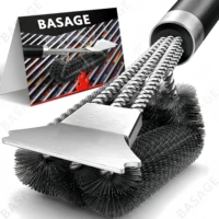 Brosse de nettoyage pour Barbecue, outil de nettoyage, accessoires de gril, poils en acier inoxydable, brosses de nettoyage antiadhésives, accessoires de Barbecue 1