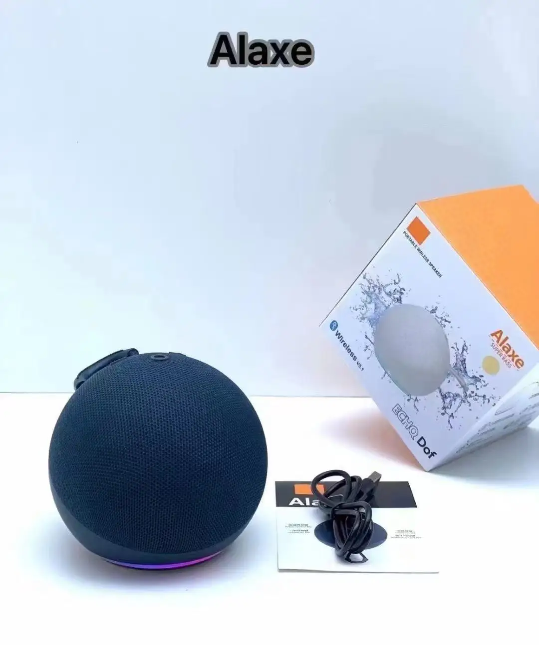 Alaxe Small Bluetooth Speaker Echo Dot 5Th Outdoor Wireless Bluetooth Generation Mini Rgb Speaker Home Subwoofer Spherical