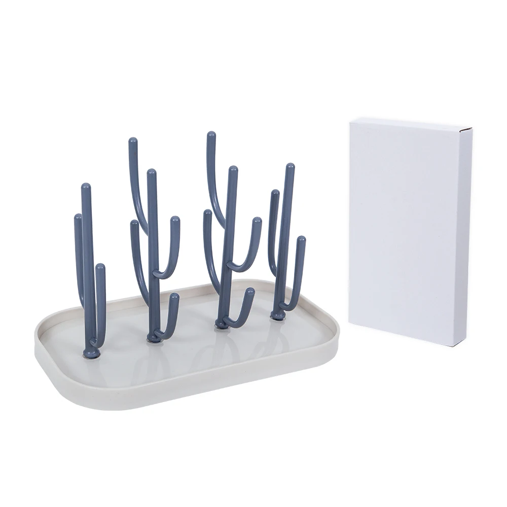 Baby Bottle Drying Rack Cup Holder Portable Removable Storage Support Drain Rack Cups Bottle Cleaning Drying Cactus Shaped