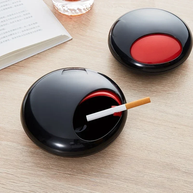 Creative Portable Ashtray Outdoor Windproof Oval Model Living Room Study Office Desktop Decoration Accessories Gift Portable Ashtray