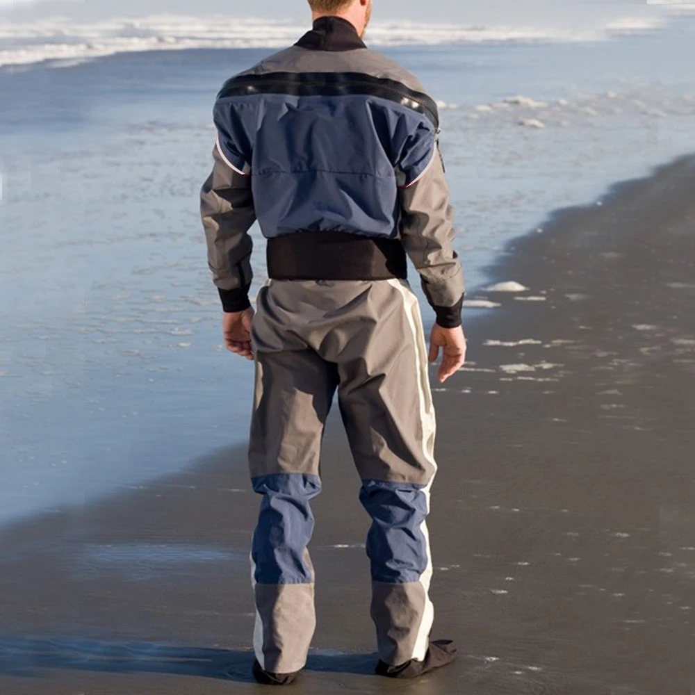 Mens Rearentery Drysuits For Kayaking Blue Dry Suit Waterproof