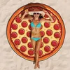 150cm Artificial Donut Hamburger Pizza Print Beach Mat Picnic Camping Mat Round Sandbeach Towel Picnic Mat Beach Throw Rug 5