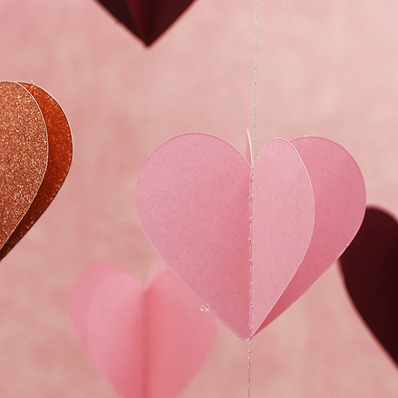 (4 Meter/pack) 67mm 3D Love Car Sewing Flower Banner Party Decoration Valentine's Day Wedding Decoration Hanging Home DIY