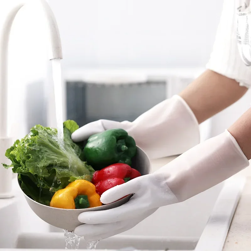 Dishwashing Cleaning Gloves Silicone Rubber Dish Washing Gloves Cleaning for Household Sponge Scrubber Comfortable Kitchen Tools