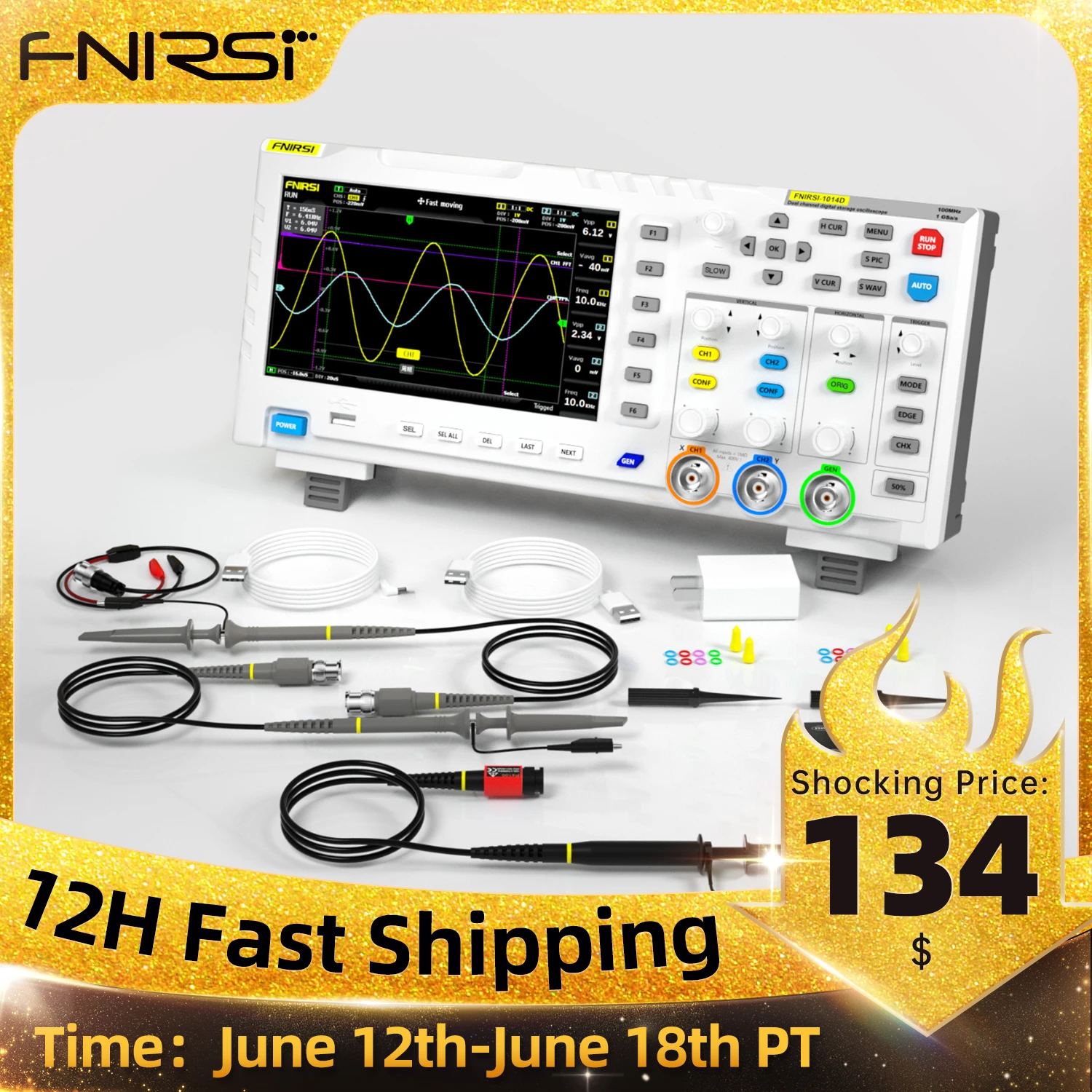 FNIRSI 1014D Digitale Oszilloskop 2 In 1 Dual Kanal Eingang Signal ...