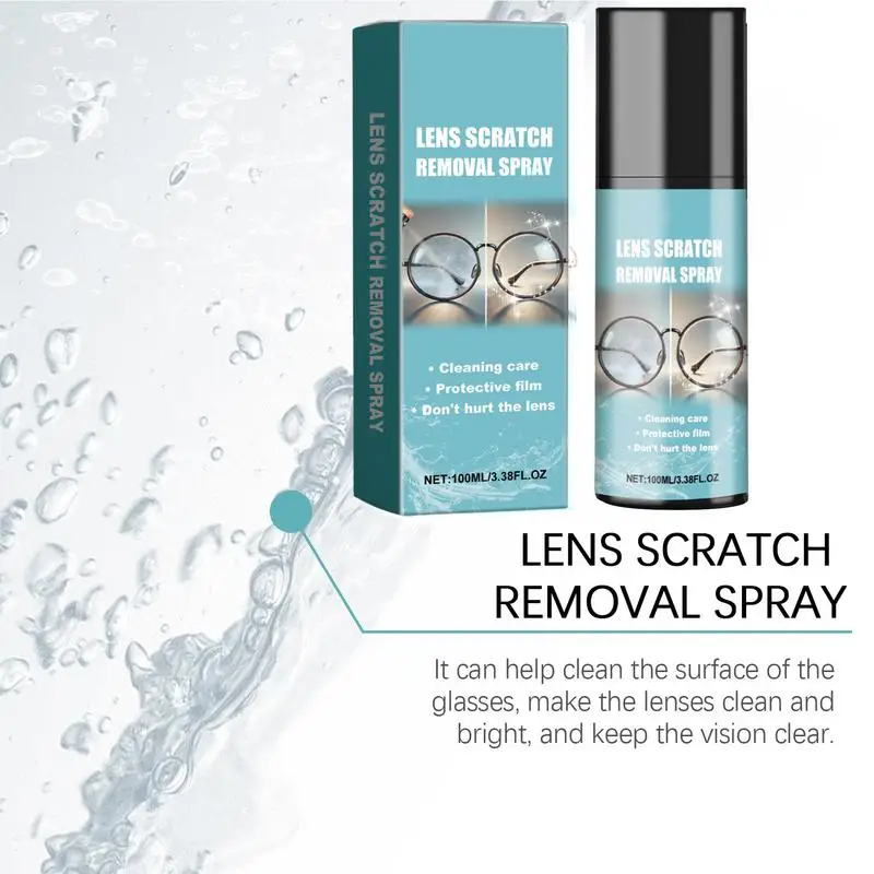 Glass Cleaner Lens Scratch Removal Spray 100ml Eyeglass Lens Cleaner Mist Spray Eyeglass Camera Screen Scratch Removal