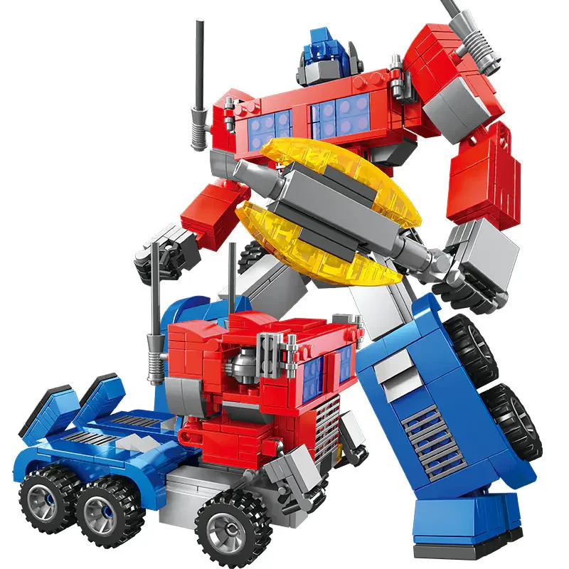 375Pcs 2-In-1 Transformers Toy Car Truck Model Mech Robot Giant Boy Tech Toy Hand