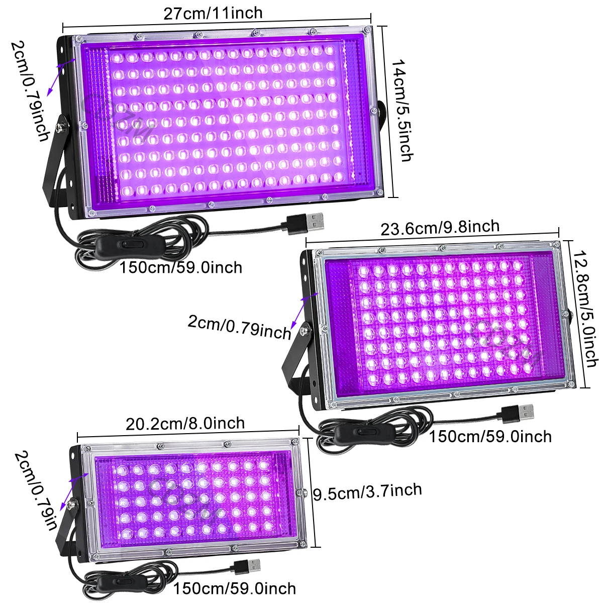 5V USB UV Black Light IP65 Waterproof 395nm led light led stage light mini led stage light for Black Light Party, Lights for Glow Party, Stage Lighting, Halloween