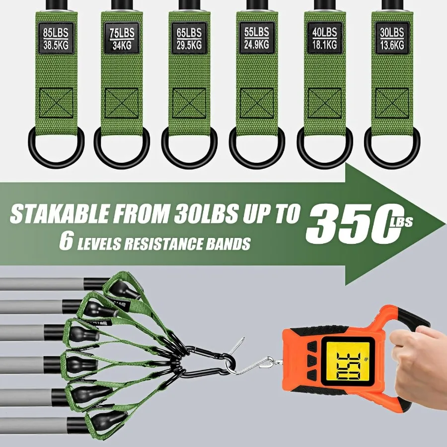 Heavy Resistance Bands for Working Out, 350lbs Exercise Bands with Handles, Workout Bands Set for Men, Fitness Weight Bands for