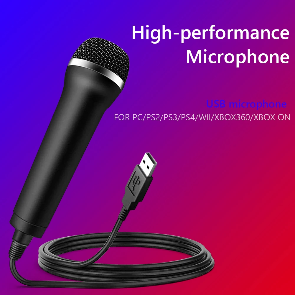 Condenser Microphone Universal USB Wired Microphone Karaoke Mic PlayStation 4/PS4/Switch/Wii/Xbox/PC Computer Condenser Recording Microphone