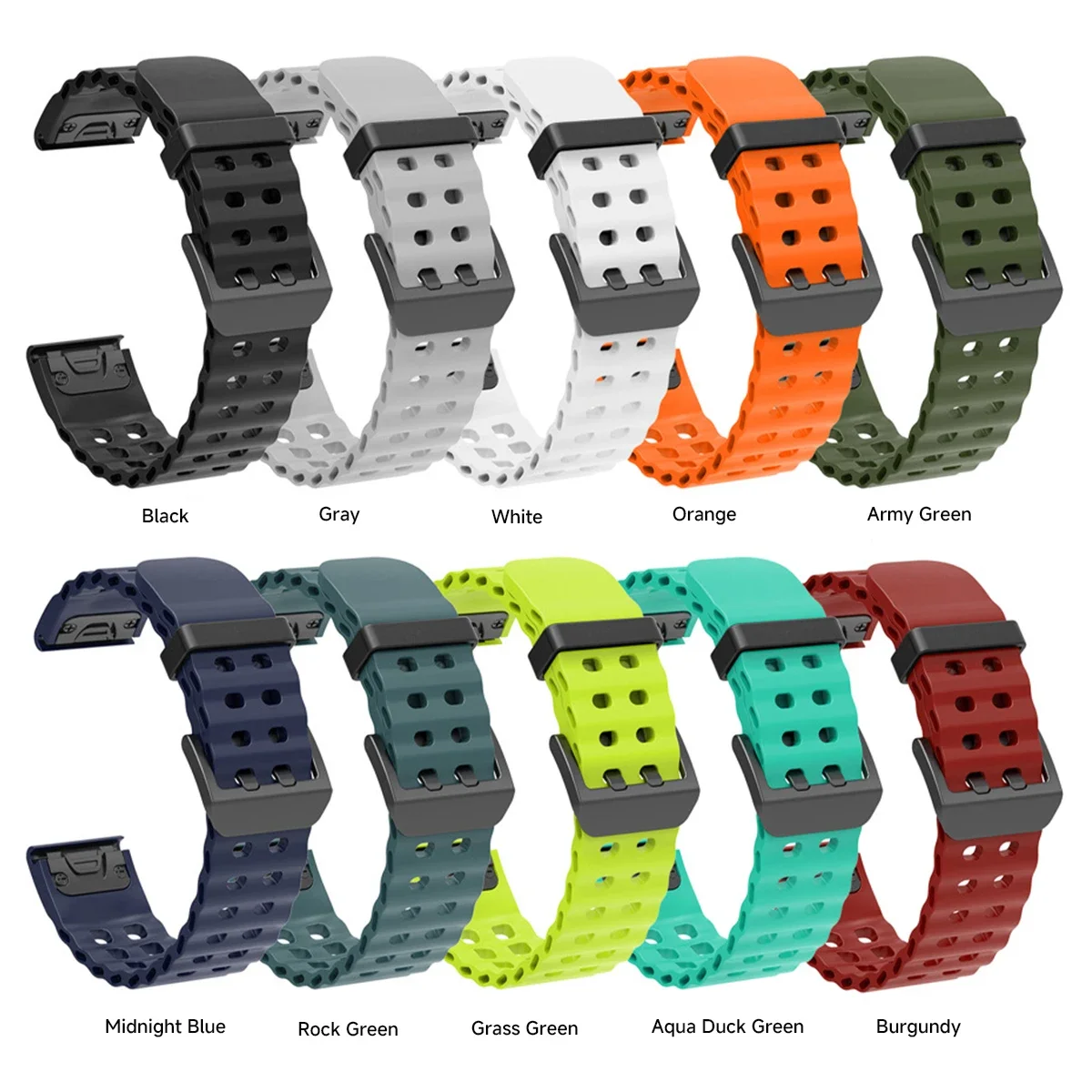 Silicone QuickFit Watch Strap 22mm/26mm - Durable and Versatile Band