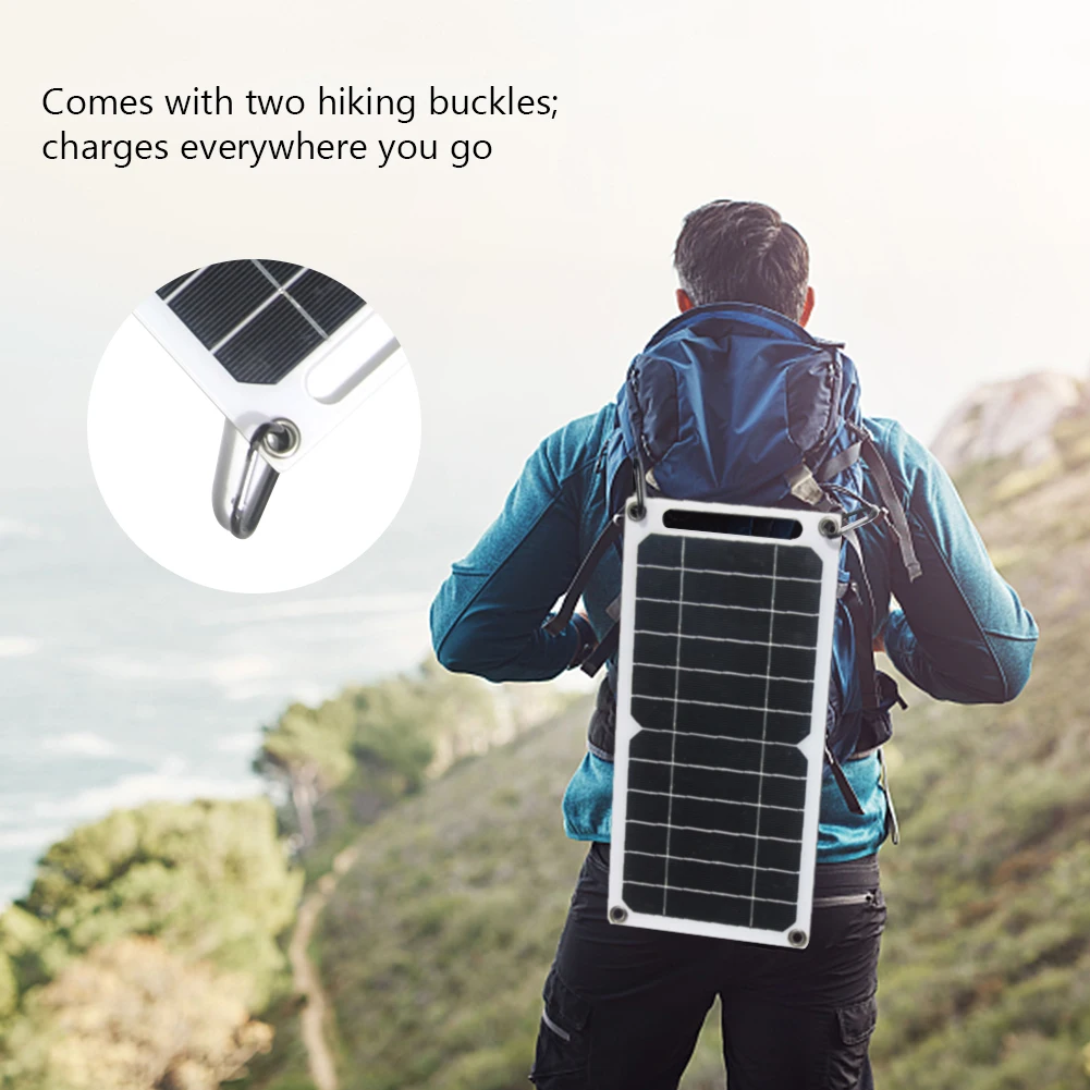 USB Solar Panel Outdoor 6W 5V Travel Solar Charger Power Bank for Mobile Phone Lights Emergency Light Accessories