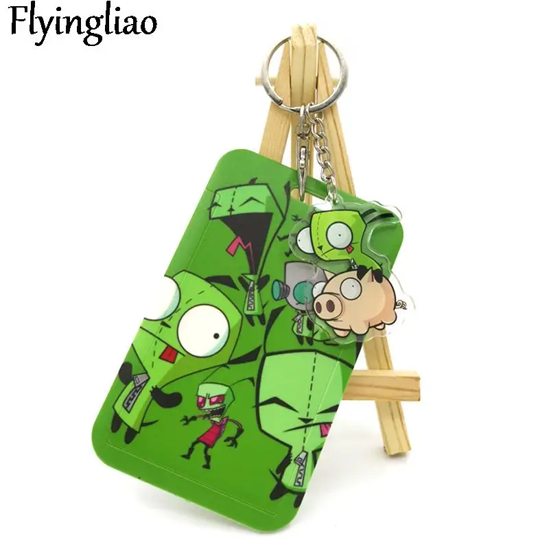 

Invader Zim необычный двусторонний милый акриловый подарок искусственный школьный брелок для ключей