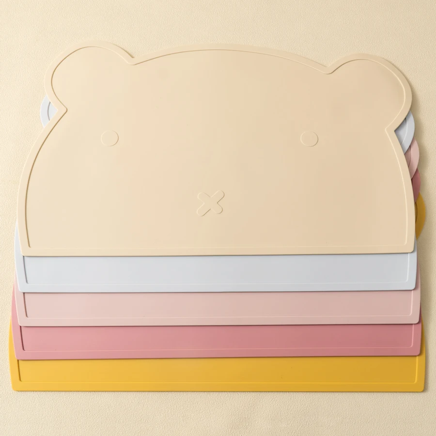 Color Kids Portable Baby Silicone Placemat BPA Free Baby Kid Heat Resistant Mat Silicone Table Mat Baby Feeding Dining Table Pad 2